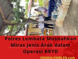 Polres Lembata Musnahkan Miras Jenis Arak Dalam Operasi KRYD