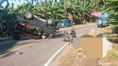 Kecelakaan Lalu Lintas di Lembata, Sepeda Motor Tabrakan dengan Pick Up di Tikungan Sawarlaleng