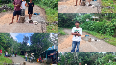 Warga Desa Wewit Gotong Royong Perbaiki Jalan Rusak