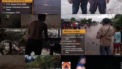 22 Titik Banjir Kepung Kota Lewoleba, Pagar Kantor Bupati Ambruk